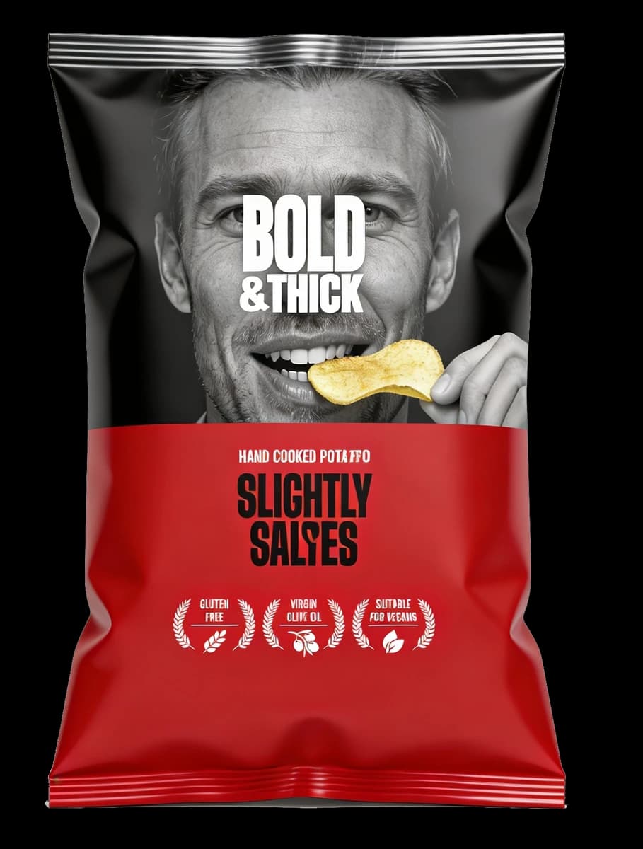 BOLD&THICK Slightly Salted Premium Hand Cooked Potato Crisps