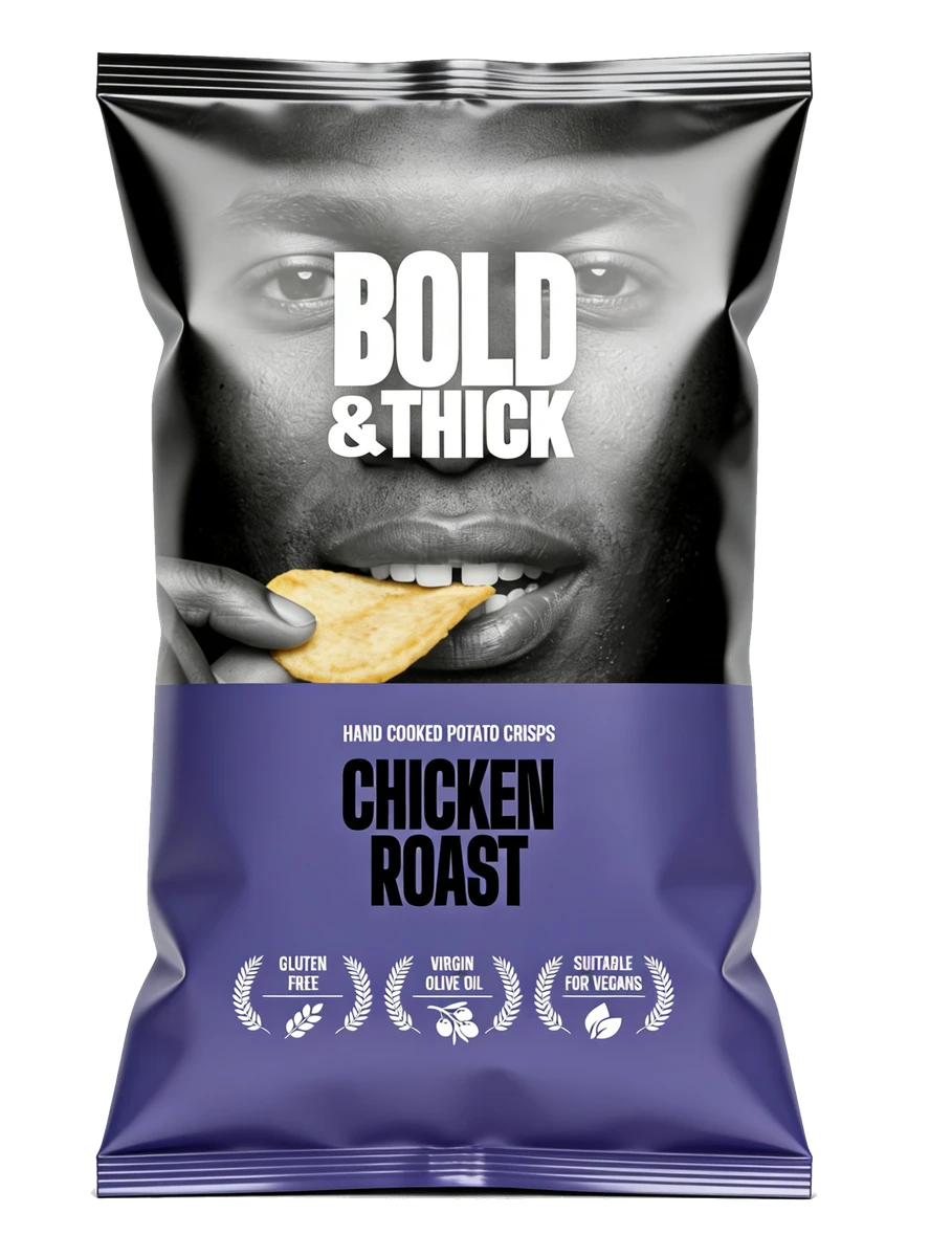 BOLD&THICK Chicken Roast Premium Hand Cooked Potato Crisps