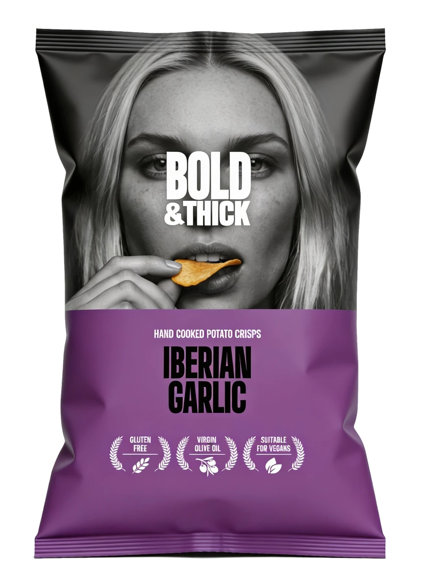 BOLD&THICK Iberian Garlic Premium Hand Cooked Potato Crisps