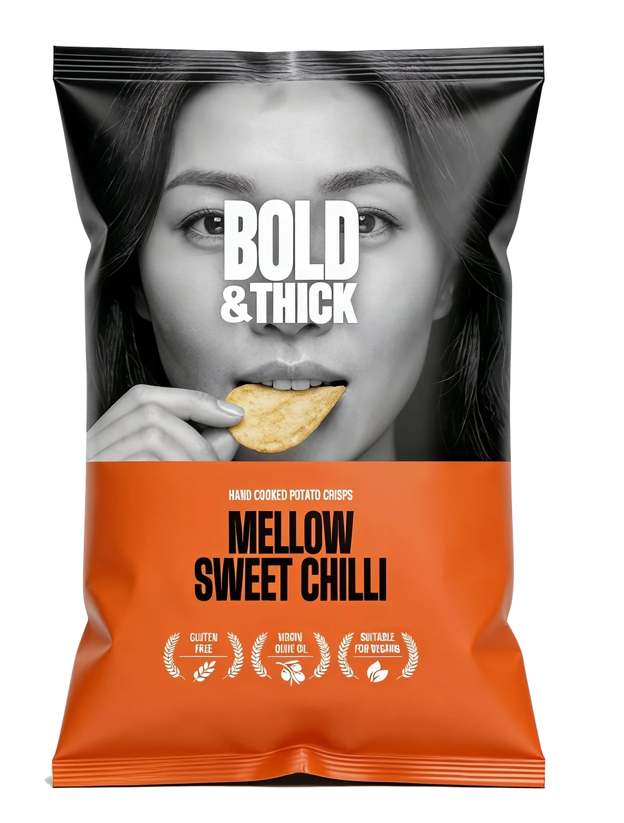 BOLD&THICK Mellow Sweet Chilli Premium Hand Cooked Potato Crisps