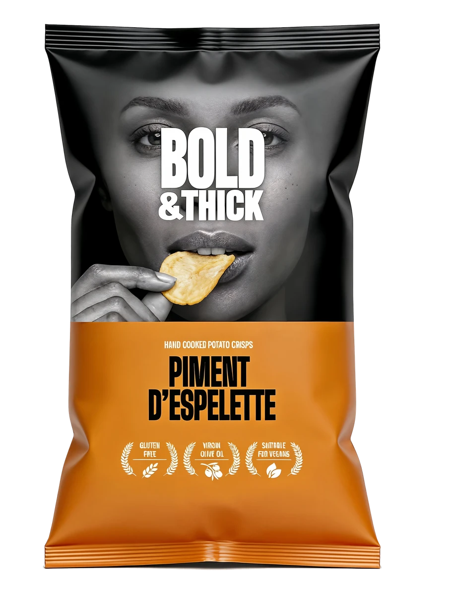 BOLD&THICK Piment d'Espelette Premium Hand Cooked Potato Crisps
