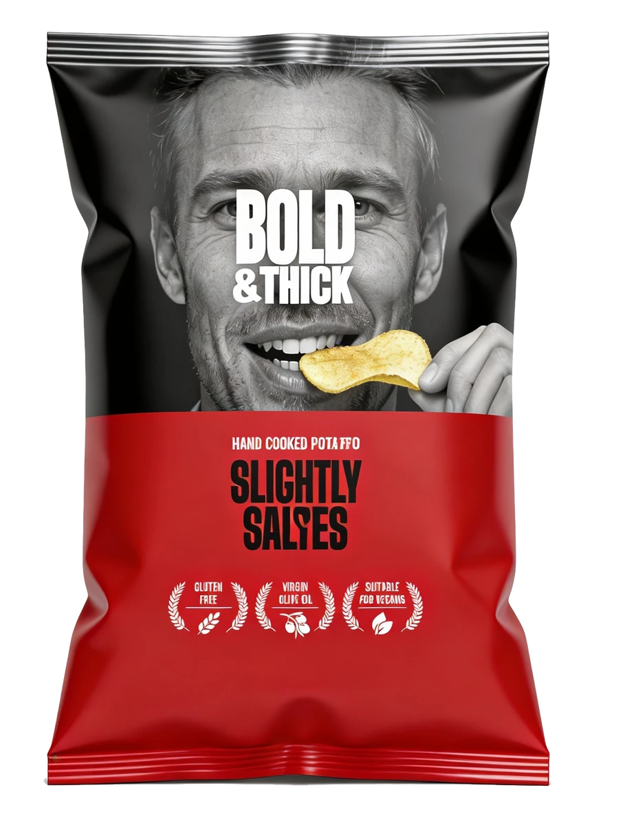 BOLD&THICK Slightly Salted Premium Hand Cooked Potato Crisps